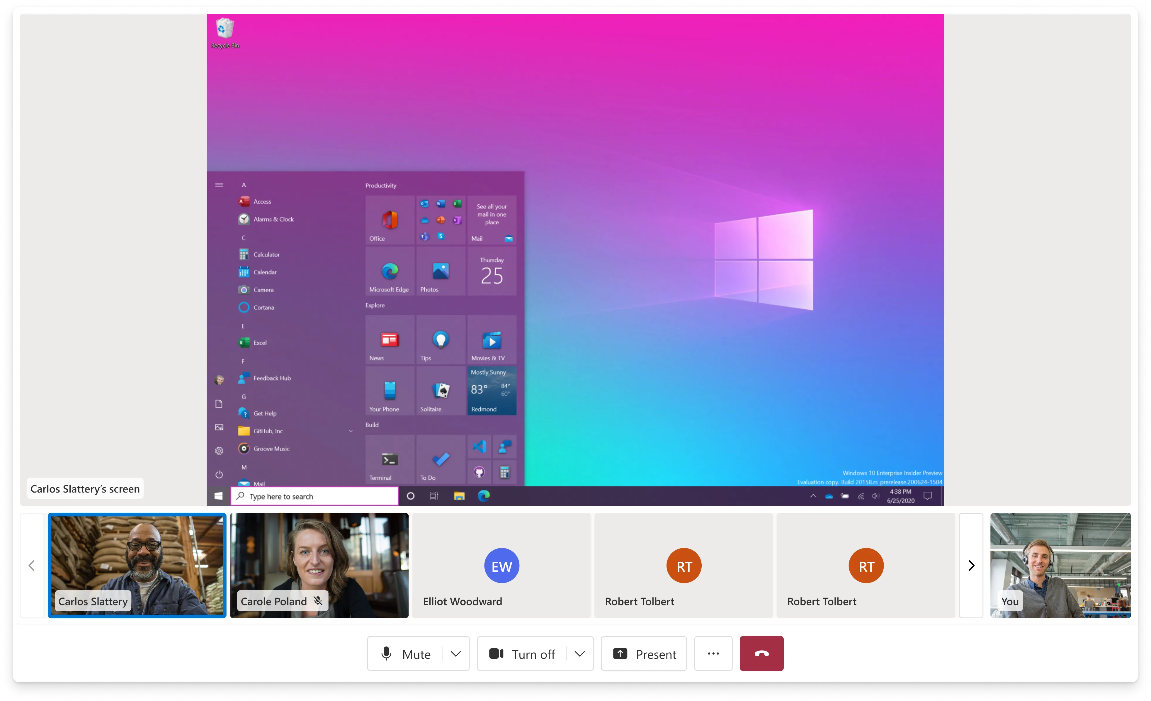 Screenshare — content sharing in-call