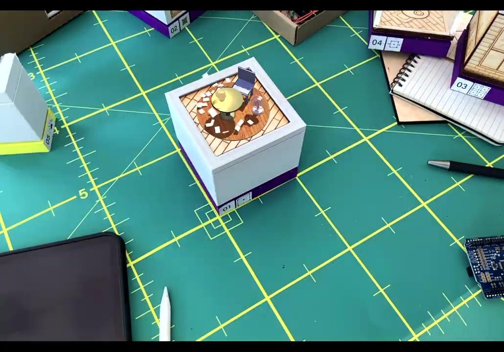 Close-up of prototype assembly components