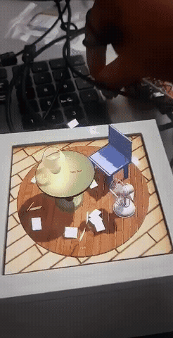 Animated AR prototype test — 3D masking with virtual interior visible