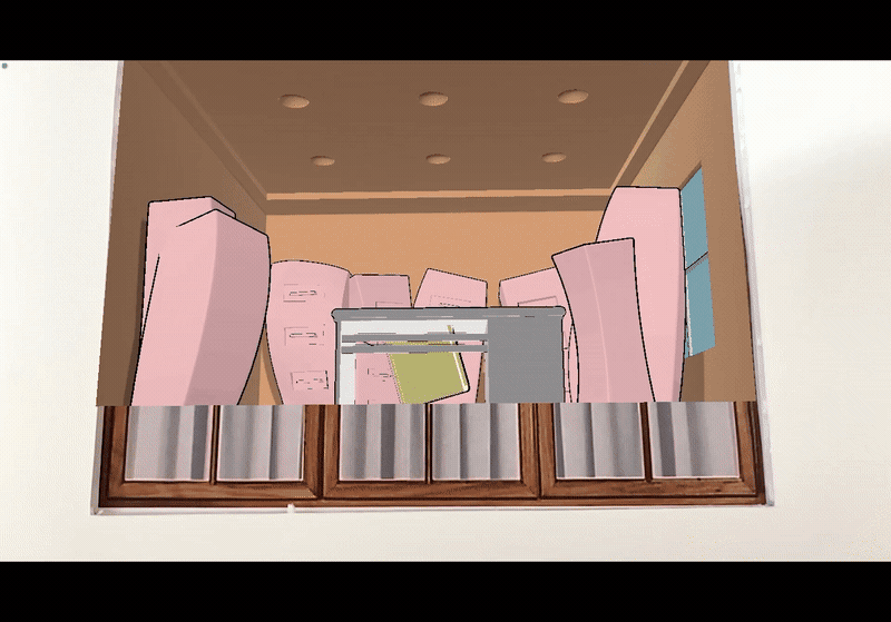 Animated AR capture: prototype in use showing virtual content anchored to physical form