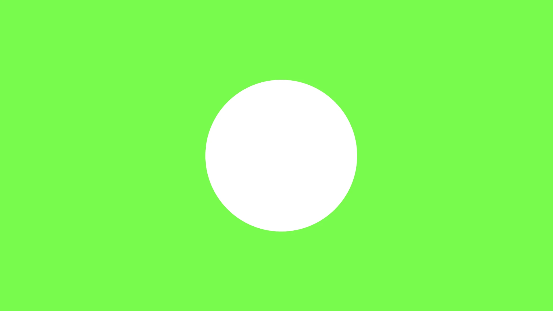 Nowhere Interesting — a white circle on green