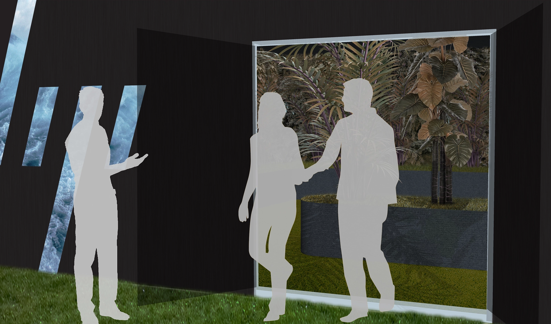 Exit scene showing collapsed plant state after interaction