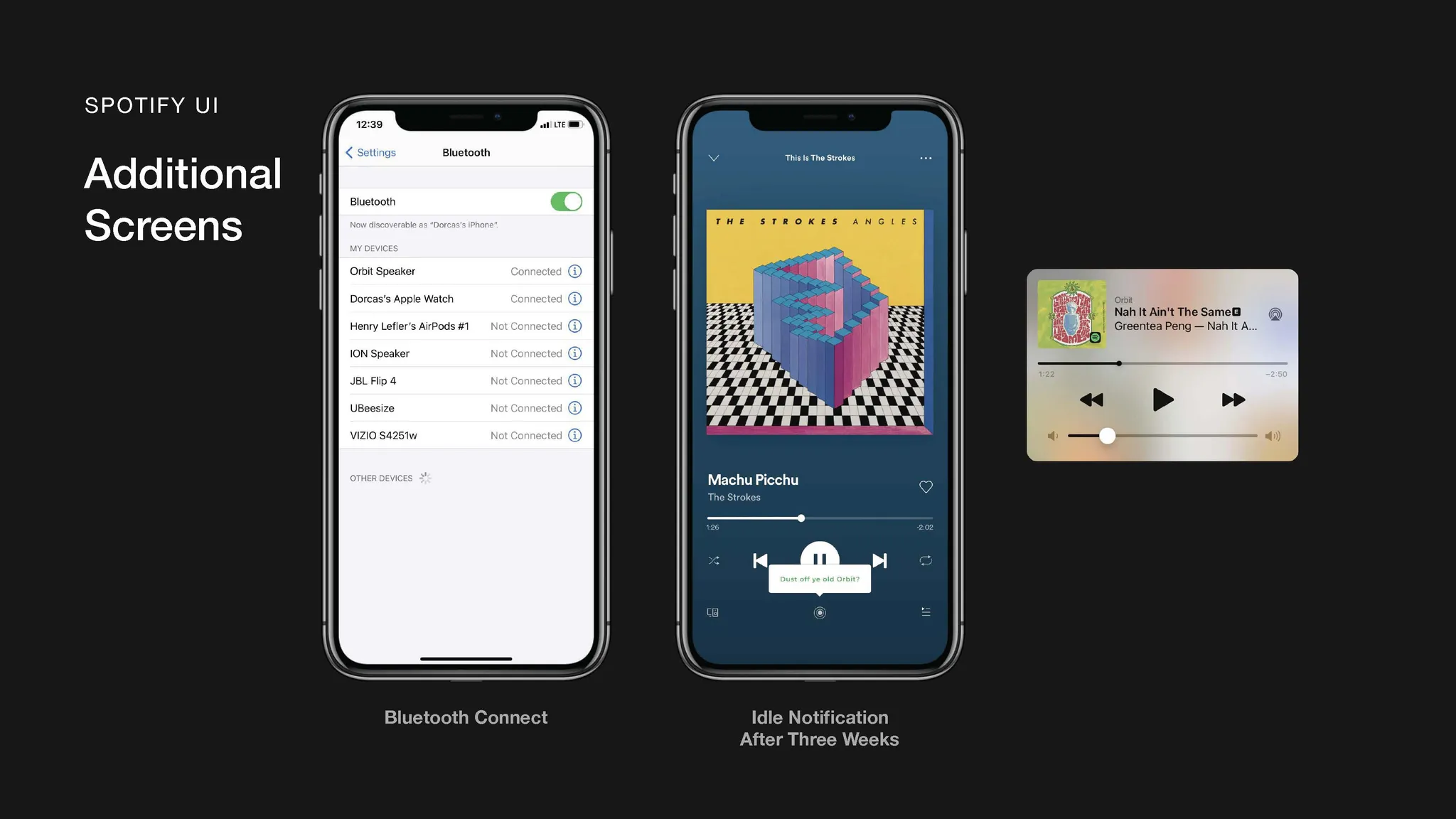 Spotify UI: additional screens